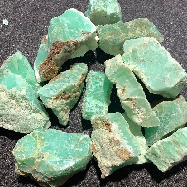 Rough Chrysoprase (3 pcs) Raw Stones Natural Gemstones Healing Crystals And Stones