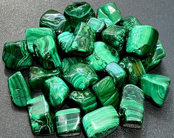 Malachite Tumbled (1 LB) One Pound Bulk Wholesale Lot Polished Natural Gemstones Healing Crystals And Stones