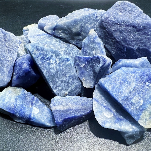 Bulk Wholesale Lot 1 Kilo ( 2.2 LBs ) Rough Blue Quartz Crystal Rocks Brazil Healing Crystals And Stones