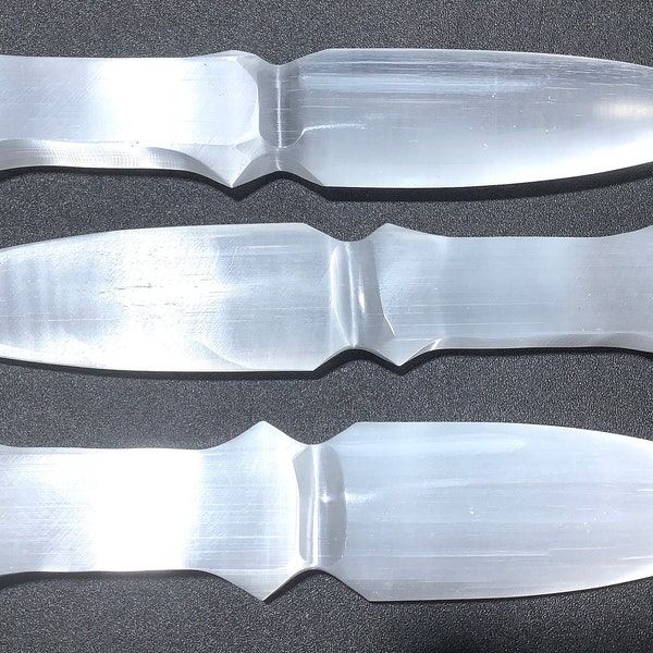 Selenite Dagger - White Crystal Knife - Polished Carved Gemstone Sword Blade