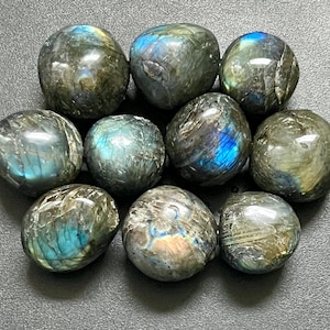 Large Flashy Labradorite Tumbled Stones (By The Piece Or Pound) Wholesale Gemstone Decor Supply Healing Crystals And Stones