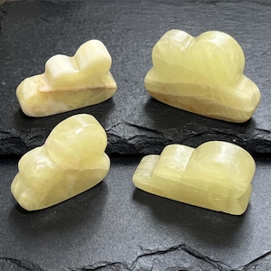 Yellow Calcite Cloud Shape Carving Gemstone Decor Desktop Gift Supply Healing Crystals