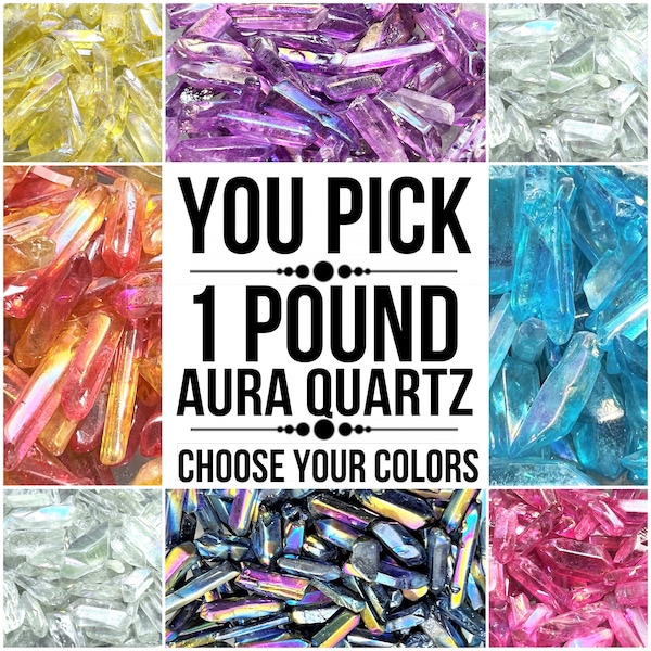 1 Lb Free Shipping Aura Quartz (You Pick) Bulk Wholesale Colorful Gemstone Lot Crystal Points Stones Minerals 1 - 2" 16 Ounces