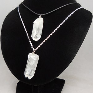 Raw Quartz Crystal Pendant Large Rough Clear Point Necklace Charm Healing Crystals and Stones Jewelry image 4