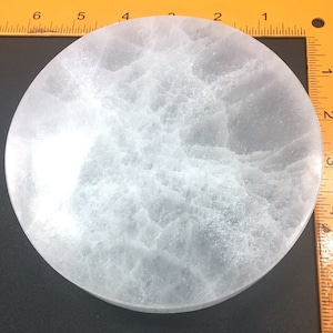Selenite Crystal Circle Plate (5 pcs) Round Wholesale Gemstone Decor Lot Healing Crystals And Stones