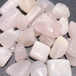 Pink Mangano Calcite Tumbled (UV Reactive)(3 Pcs) Polished Natural Gemstones Healing Crystals And Stones