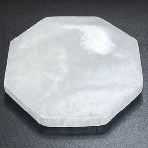 Large Selenite Crystal Octagon Plate (5 Inches) Gemstone Decor Carving Supply Healing Crystals And Stones