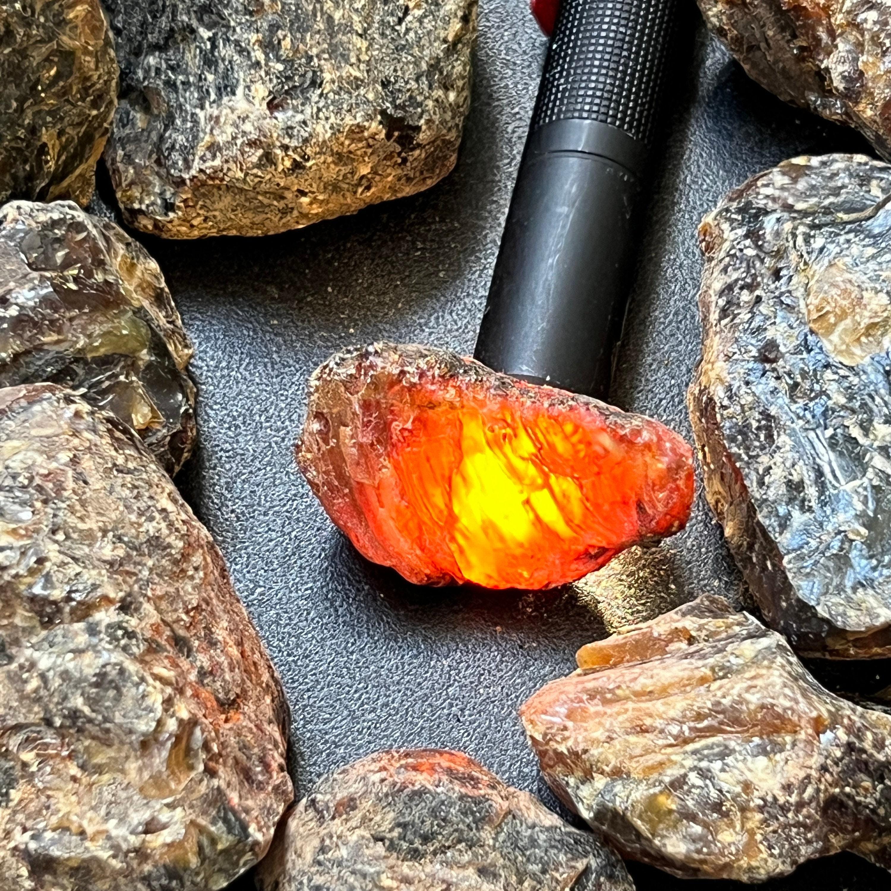 Black Amber Fossilized Tree Resin Mixed Sizes Rough Raw Stones (by