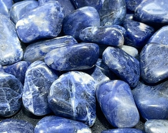 Blue Sodalite Tumbled (1/2 lb) 8 oz Bulk Wholesale Lot Half Pound Polished Natural Gemstones Healing Crystals And Stones