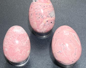 Pink Rhodonite Crystal Egg Carving Wholesale Gemstone Decor Supply Healing Crystals And Stones