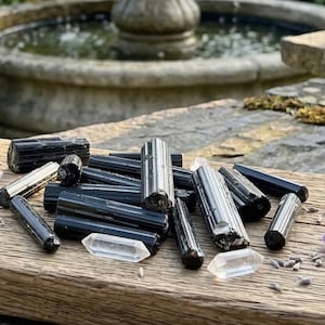 Extra Quality Trigonal Black Tourmaline Crystals (Select Your Size) Genuine Natural Specimens Fine Striations