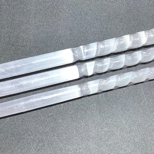 Selenite Crystal Wand Extra Long Large Spiral Point Polished Natural Healing Crystals And Stones
