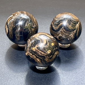 Stromatolite Fossil Spheres (1.5 Inches) Polished Natural Gemstones Healing Crystals And Stones