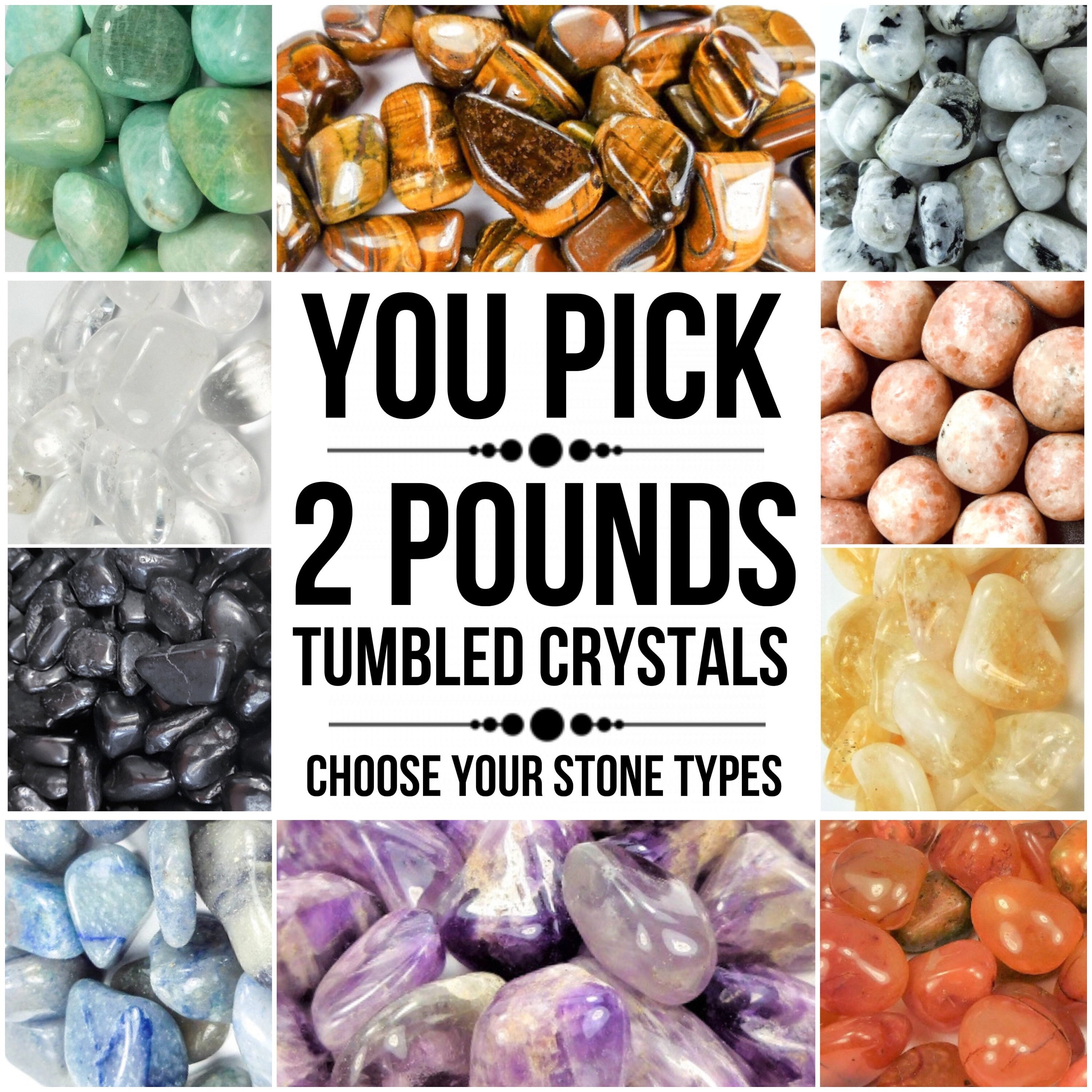 Natural Tumbled Stone Chips by the Pound, AAA Grade
