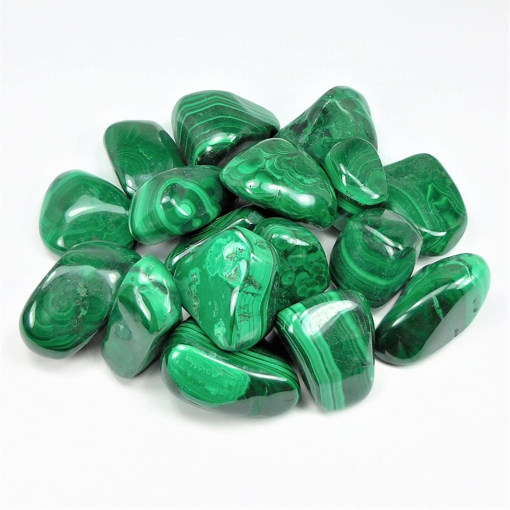 Bulk Wholesale Lot 1 LB - Malachite - One Pound Tumbled Polished Ston…