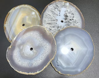 Large Natural Color Agate Slice Clock Faces (6-7 Inches)(1 CM Drilled Hole)