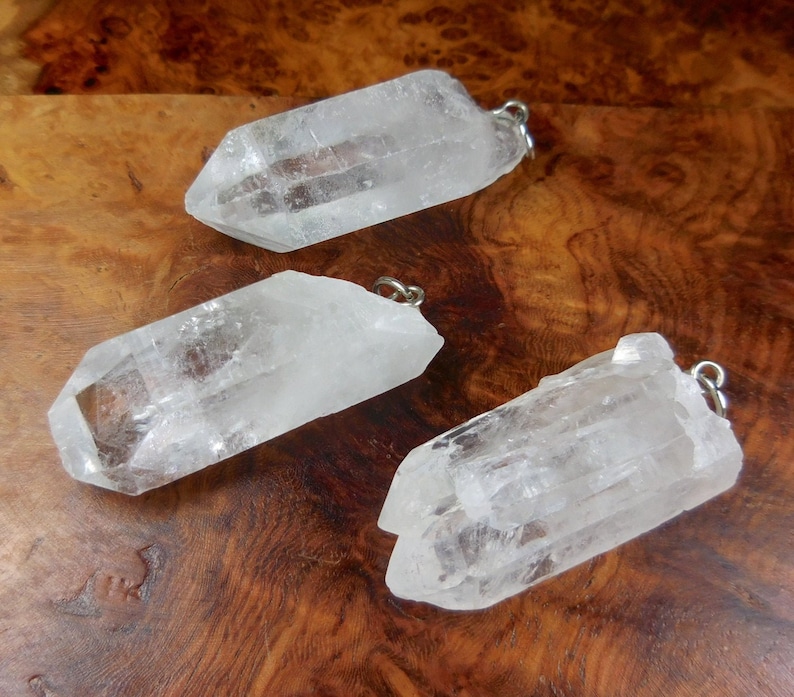Raw Quartz Crystal Pendant Large Rough Clear Point Necklace Charm Healing Crystals and Stones Jewelry image 2