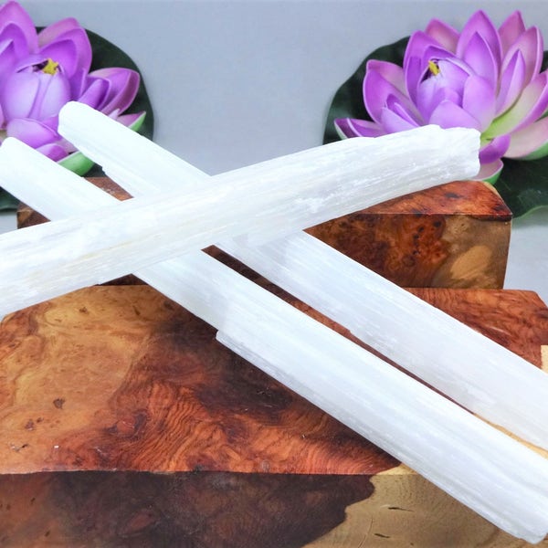 Selenite Raw Crystal ( 7-8 inches )Stick Natural Large Selenite Sticks Natural Healing Crystals Stones and Minerals - Rough Crystal