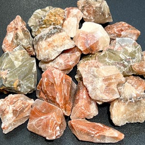Mixed Color Red Green Calcite Crystal Rough Raw Stones (By The Piece or Pound) Wholesale Gemstone Rock Decor Supply