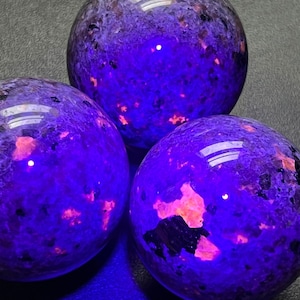 Large Syenite Polished Spheres (UV Reactive) Wholesale Gemstone Decor Supply Healing Crystals And Stones