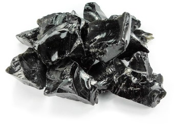 Bulk Wholesale Lot 1 LB Rough Black Obsidian One Pound Raw Stones Natural Gemstones Crystals