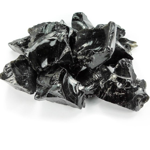 Bulk Wholesale Lot 1 LB Rough Black Obsidian One Pound Raw Stones Natural Gemstones Crystals