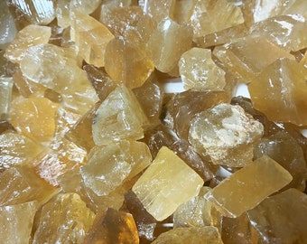 Bulk Wholesale Lot 1 LB - Honey Amber Calcite - One Pound Rough Raw Stones Natural Gemstones Crystals