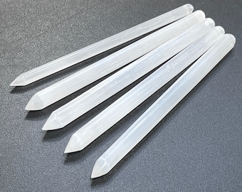 Selenite Crystal Wand Point Thin Pencil Shaped Crystals Healing Crystals And Stones