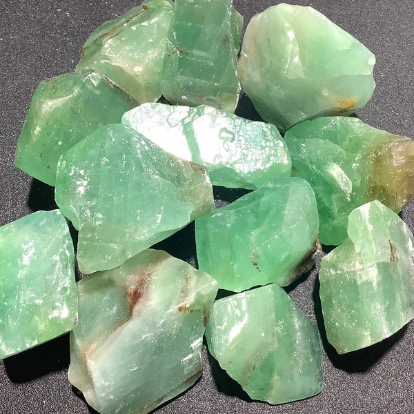 Green Calcite Raw Polished (1/2 lb) 8 oz Bulk Wholesale Lot - Half Pound Stones Shiny Gemstones Natural Crystals