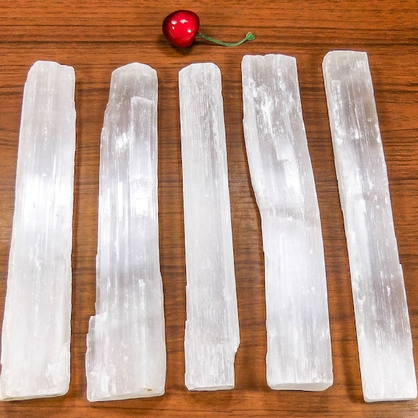 Large Selenite Stick 7-8 Inches Rough Raw Crystal Bar Long Natural Crystals Mineral White Sticks XL Wand Healing Crystals And Stones