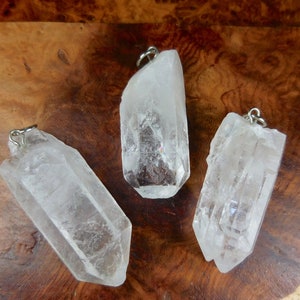 Raw Quartz Crystal Pendant Large Rough Clear Point Necklace Charm Healing Crystals and Stones Jewelry image 3