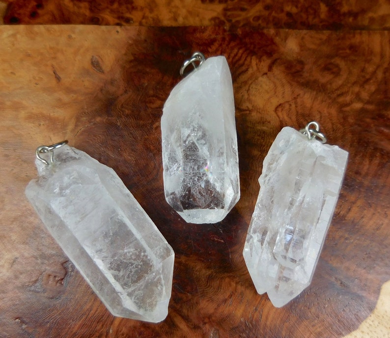 Raw Quartz Crystal Pendant Large Rough Clear Point Necklace Charm Healing Crystals and Stones Jewelry image 3