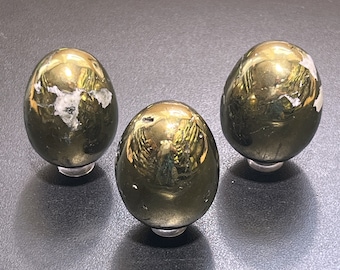 Chalcopyrite Golden Eggs Polished Gemstone Décor Supply Gold Healing Crystals And Stones
