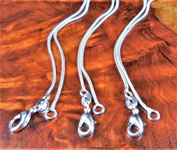 Sterling Silver 925 Snake Necklace Chain Lobster Claw Clasp CH9 Necklaces Inches