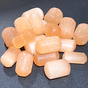 Orange Red Selenite Crystal Tumbled Stones (By The Piece Or Pound) Wholesale Gemstone Decor Supply Healing Crystals And Stones