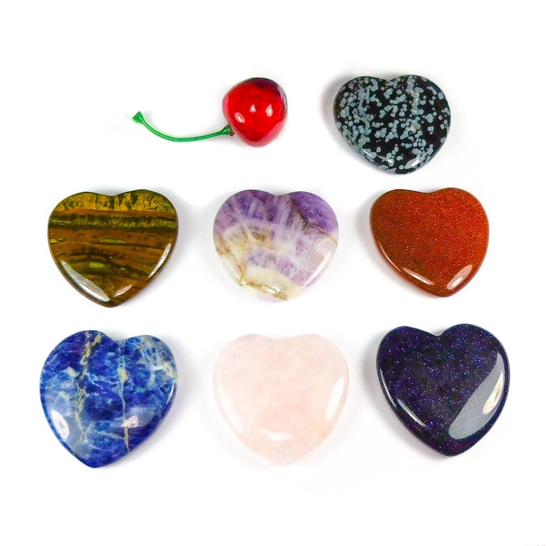 Gemstone Heart Large Polished Crystal Carved Gemstone Hearts Etsy