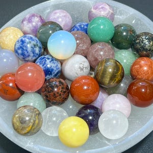 Mixed Crystal Spheres Small Marble Size (20mm) Gemstone Carving Decor Bulk Wholesale Healing Crystals And Stones