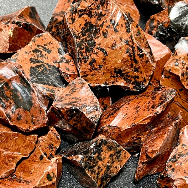 Mahogany Obsidian Rough (1/2 lb)(8 oz) Half Pound Bulk Wholesale Lot Raw Gemstones Healing Crystals And Stones