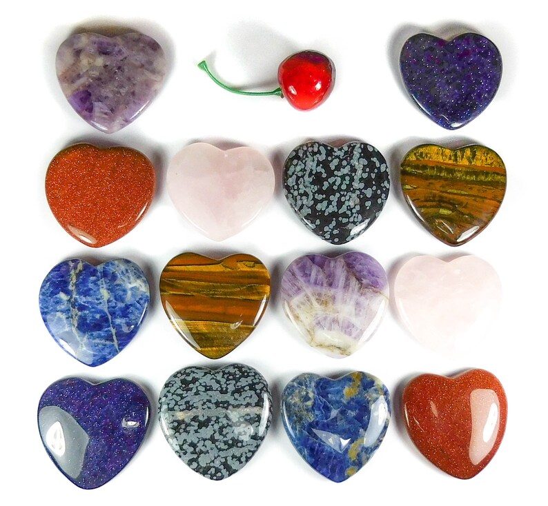 Gemstone Heart Large Polished Crystal Carved Gemstone Hearts Etsy