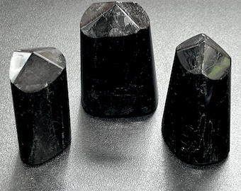 Black Tourmaline Point Tower Carving Gemstone Statue Home Decor Supply Healing Crystals And Stones