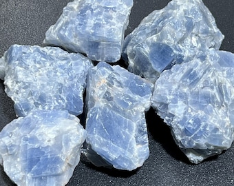 Blue Calcite Crystal Rough Raw Stones (By The Piece or Pound) Wholesale Gemstone Decor Supply Healing Crystals And Stones