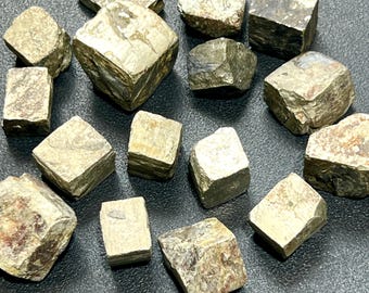 Gold Iron Pyrite Crystal Cubes Rough Raw Stones (By The Piece or Pound) Fools Gold Genuine Mineral