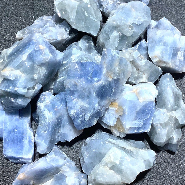 Bulk Wholesale Lot 1 LB Rough Blue Calcite Crystal One Pound Rough Raw Stones Natural Gemstones Crystals