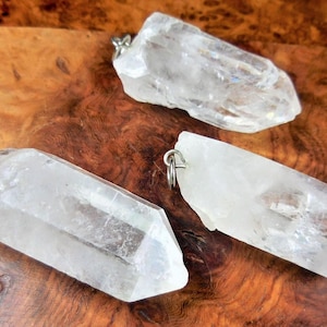 Raw Quartz Crystal Pendant Large Rough Clear Point Necklace Charm Healing Crystals and Stones Jewelry image 1