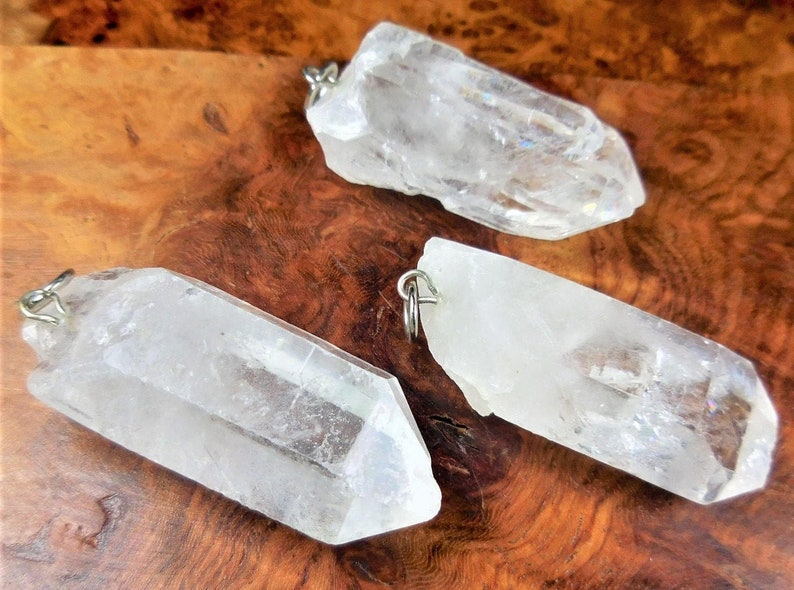 Raw Quartz Crystal Pendant Large Rough Clear Point Necklace Charm Healing Crystals and Stones Jewelry image 1