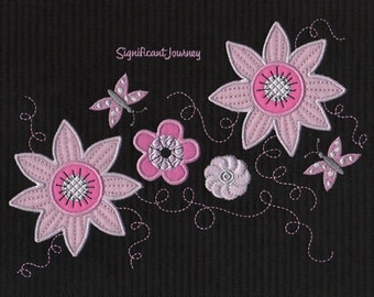 Breast Cancer Awareness Machine Embroidery Applique Designs 5x7