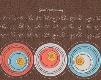 Kreise und wirbelt Maschine Stickerei Applique Design für Handtaschen