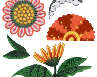 Great Life Flower Grouping 2 Embroidery Designs for Weddings & Special Occasions