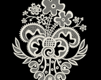 Lace Machine Embroidery Design 5X7, 4X4