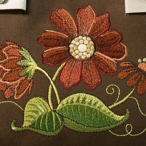 Bohemian Flower Machine Embroidery Design for Handbags